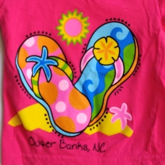 Beach T-Shirt Size 6 Months Outer Banks NC Flip Flops Graphic - Picture 2 of 2